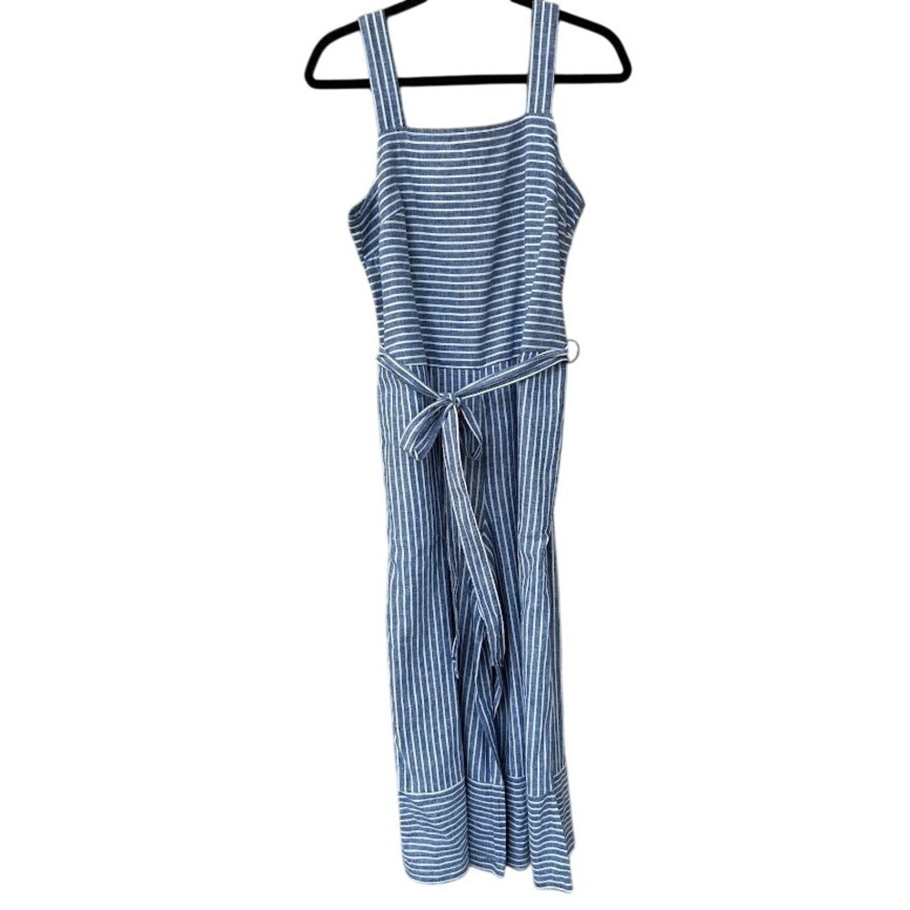 beachlunchlounge Collection Blue White Striped Wide Leg Jumpsuit Women's‎ XS